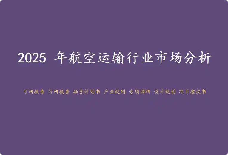 2025年航空运输行业市场分析